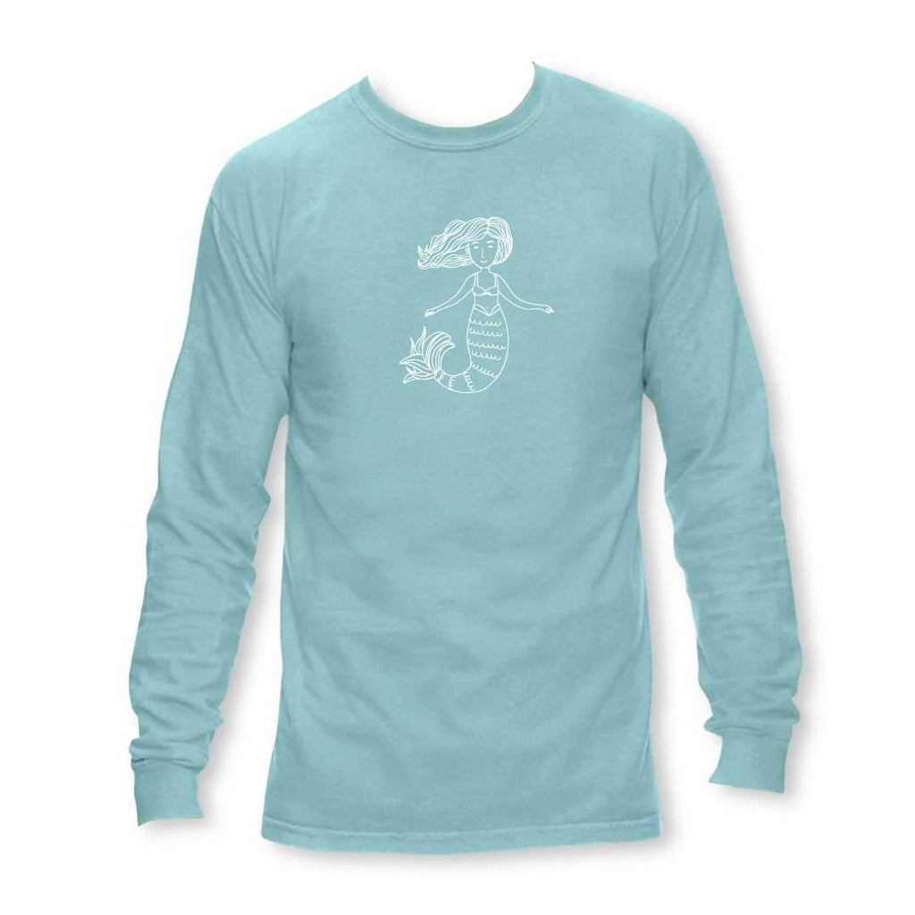 Mermaid Long Sleeve Tee-Honey Bee Tees-Comfort Colors