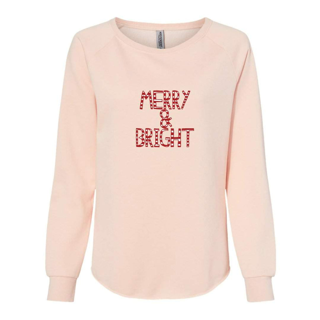 Merry & Bright Adult Women's Sweatshirt-Honey Bee Tees-cf-size-adult-2xl,cf-size-adult-lg,cf-size-adult-md,cf-size-adult-sm,cf-size-adult-xl