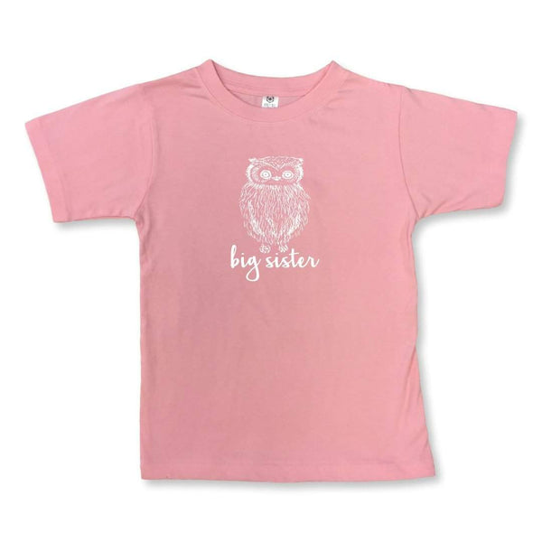 Big Sister Owl Short Sleeve Tee-Honey Bee Tees-Monag
