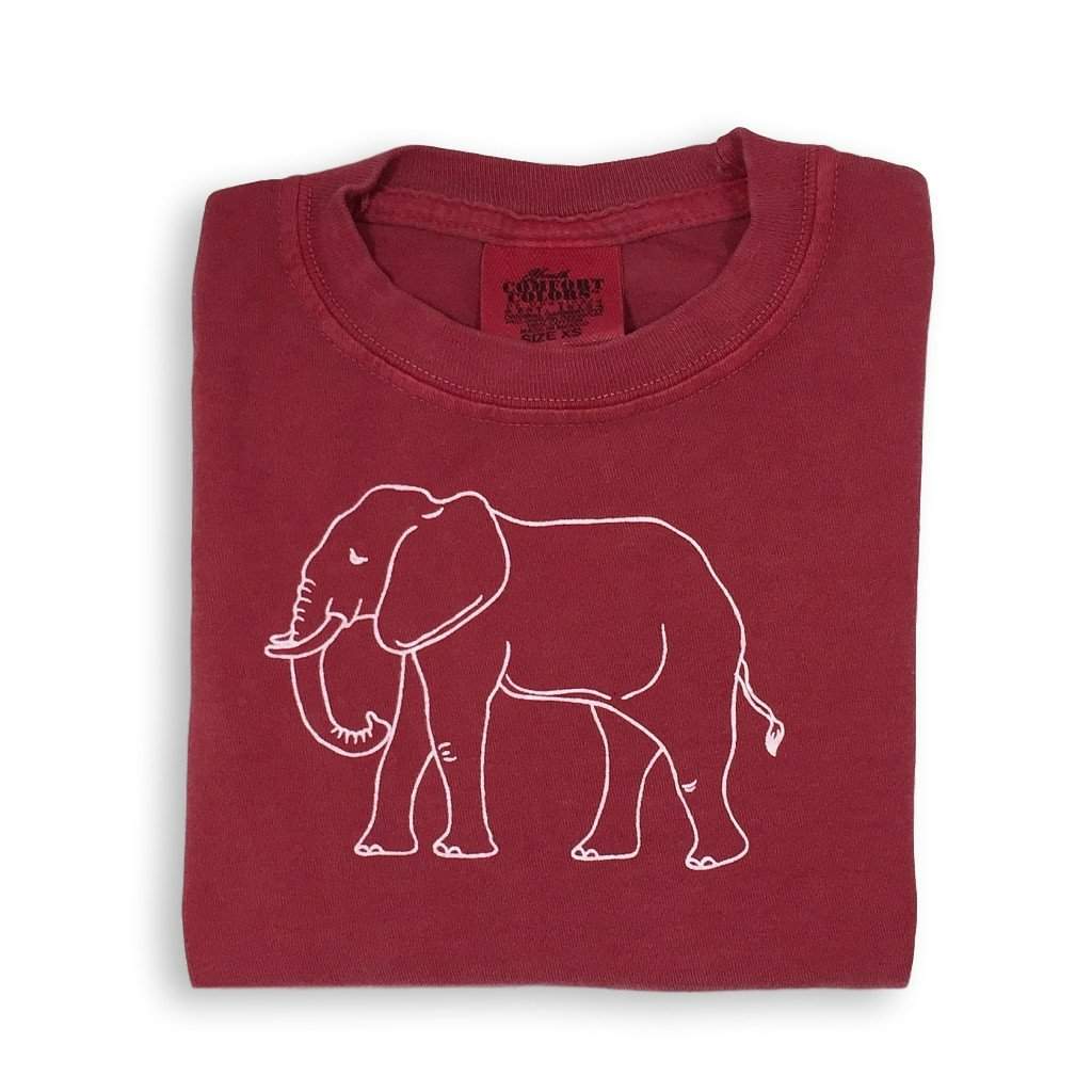 Elephant Crimson Short Sleeve Tee-Honey Bee Tees-Comfort Colors