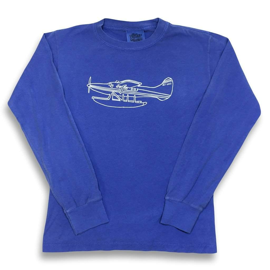 Float Plane Long Sleeve Tee-Honey Bee Tees-Comfort Colors
