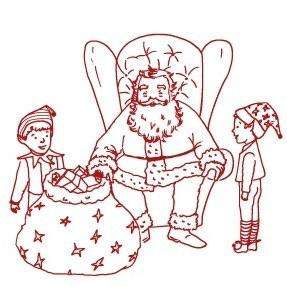 Santa and Elves Long Sleeve Ruffle Tee-Honey Bee Tees-