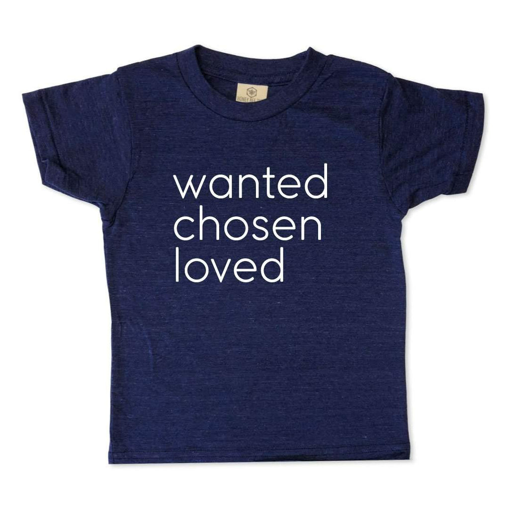 Wanted Chosen Loved Adoption Short Sleeve Tee-Honey Bee Tees-American Apparel